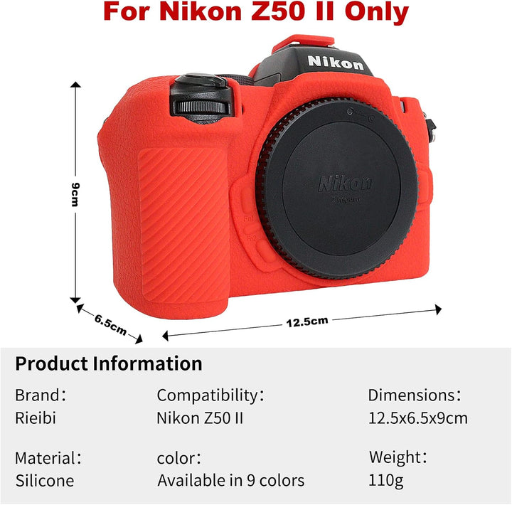 Rieibi Z50II Schutzhülle, mattiertes Silikon, für spiegellose Nikon Z50II, Ganzkörper-Kamera-Abdecku