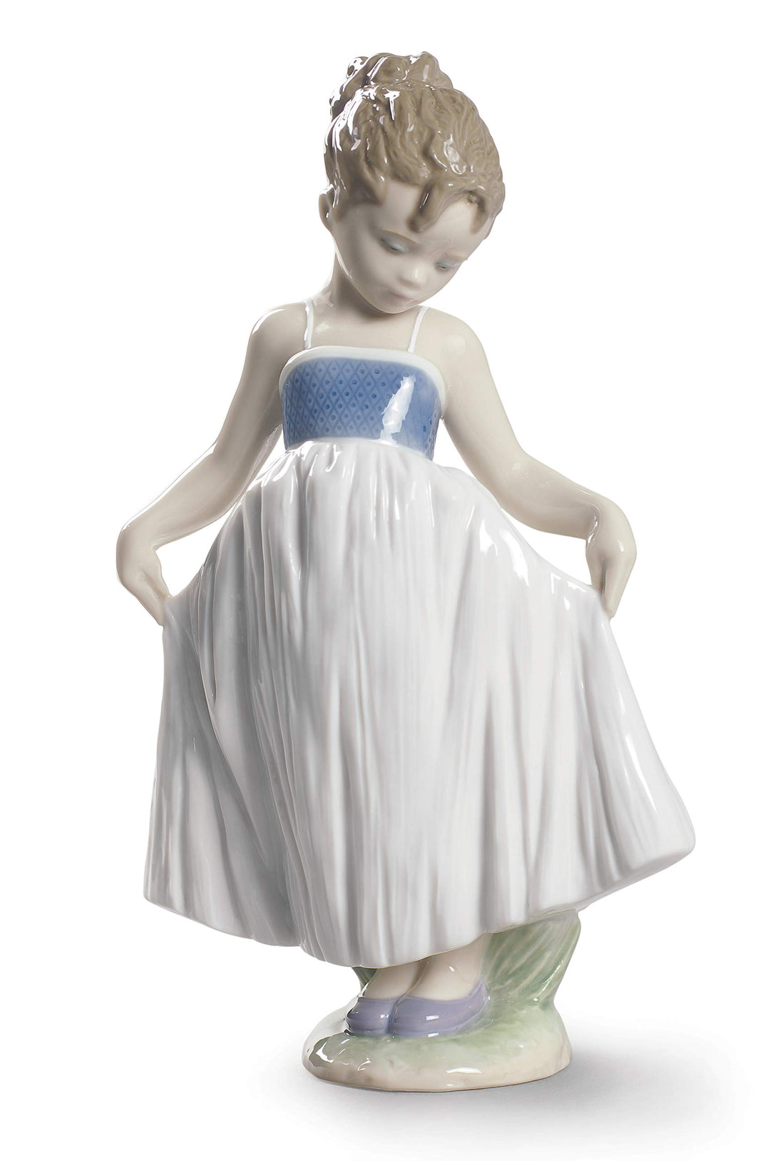 LLADRÓ Mädchen-Figur Schau Mal, Mein Kleid!. Mädchen. Porzellan.