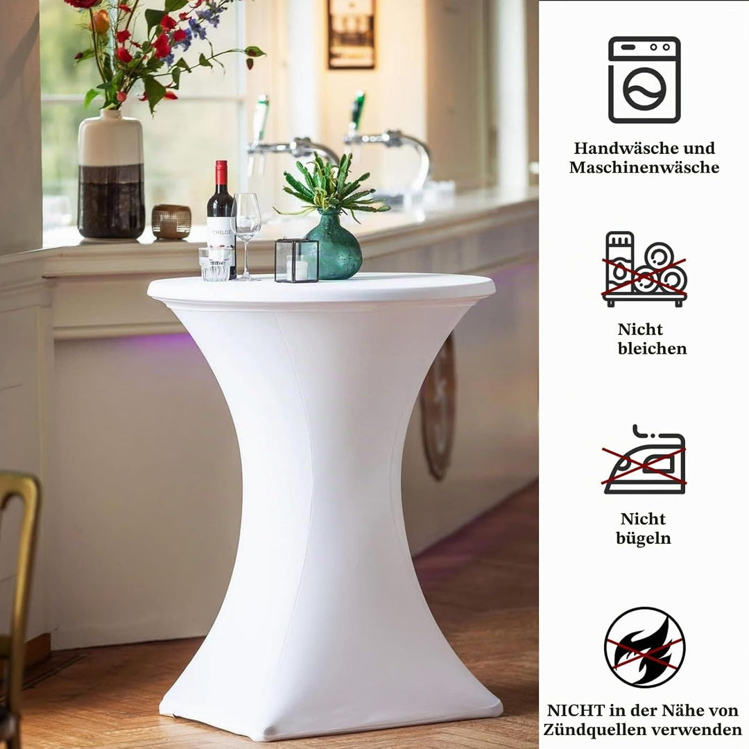 Pesonlook 3er-Set Stretch Stehtisch Husse für Bistrotisch Ø 80-85 cm Elegante,Verstärkung im Fussber