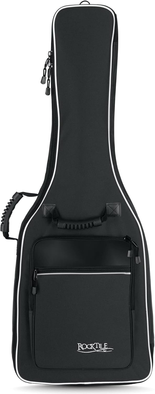 ROCKTILE 1/2 Klassik-Gitarrentasche (gepolsterter Gigbag, Rucksackgarnitur, 2 Aussentaschen) schwarz