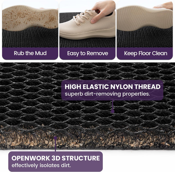 DEXI Fussmatte aussen 60 x 90 cm, extrem rutschfeste Schmutzfangmatte, langlebig Fussabtreter aussen