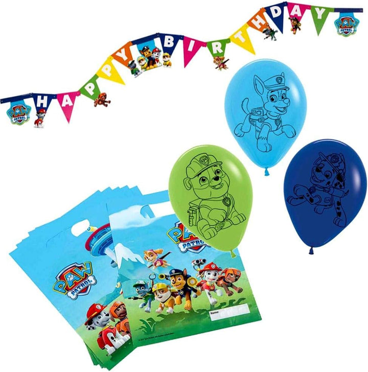 TIB Heyne 19710 - Partykoffer Paw Patrol, 51 Teile, Partygeschirr und Dekoration, Kindergeburtstag P