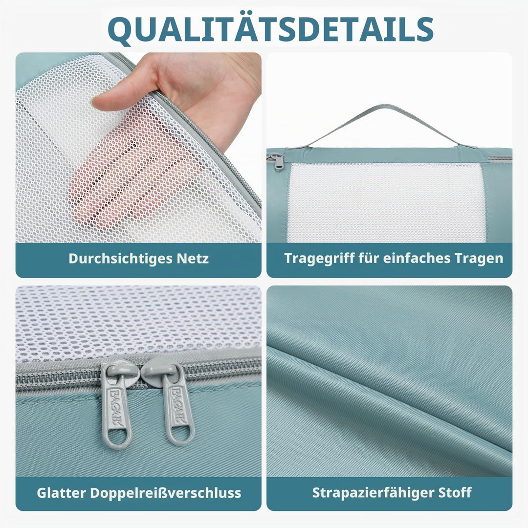BAGAIL 8er-Set Packwürfel in verschiedenen Grössen Packorganizer für Reisezubehör Handgepäck Koffer