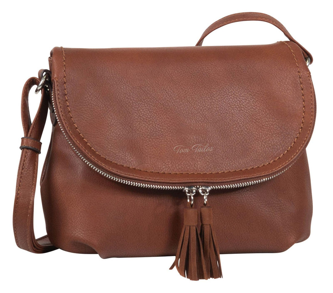 TOM TAILOR bags Lari Damen Umhängetasche Crossbody Bag 26,5 x 5 x 21 Cognac, 26,5 x 5 x 21 Cognac