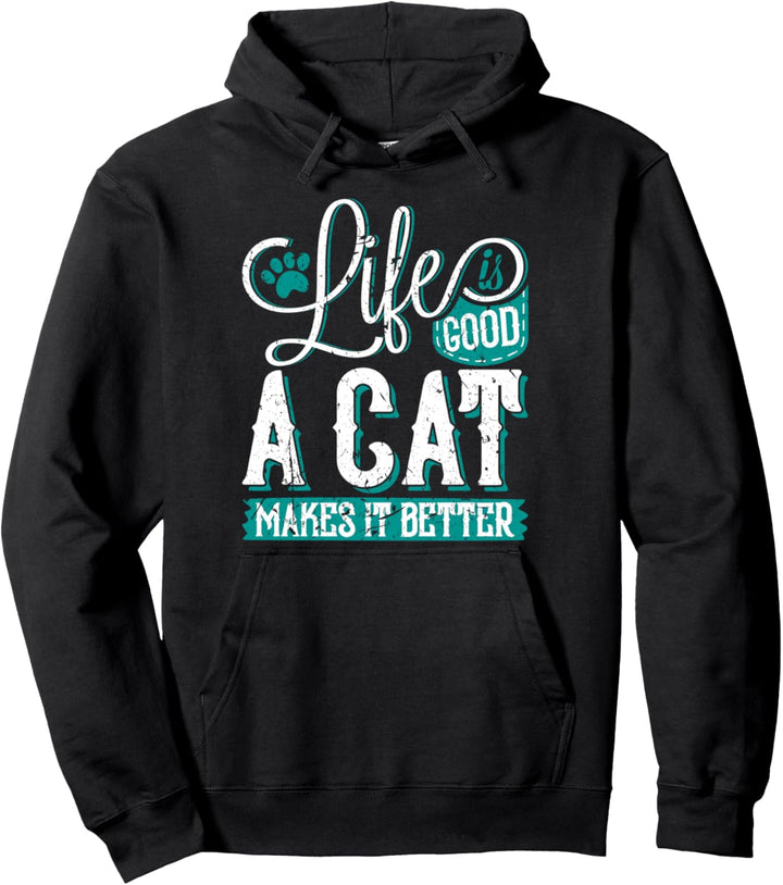 Das Leben ist schön Eine Katze macht es besser Adoptionsgesc Pullover Hoodie