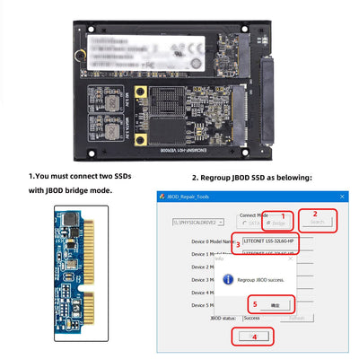 chenyang MSATA ＆ M.2 NGFF SATA SSD auf 2.5" SATA JBOD Raid0 Span Bridge HDD Disk Drive Gehäuse NGFF