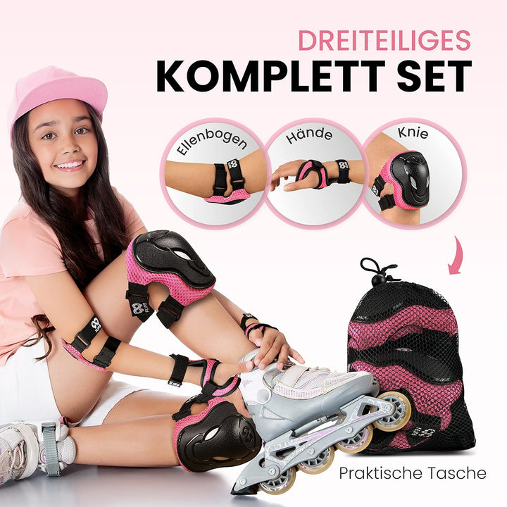 99FLIPS Knieschoner Kinder Set [6er] GS-Zertifiziert vom TÜV Rheinland - Ellenbogen und Handschoner