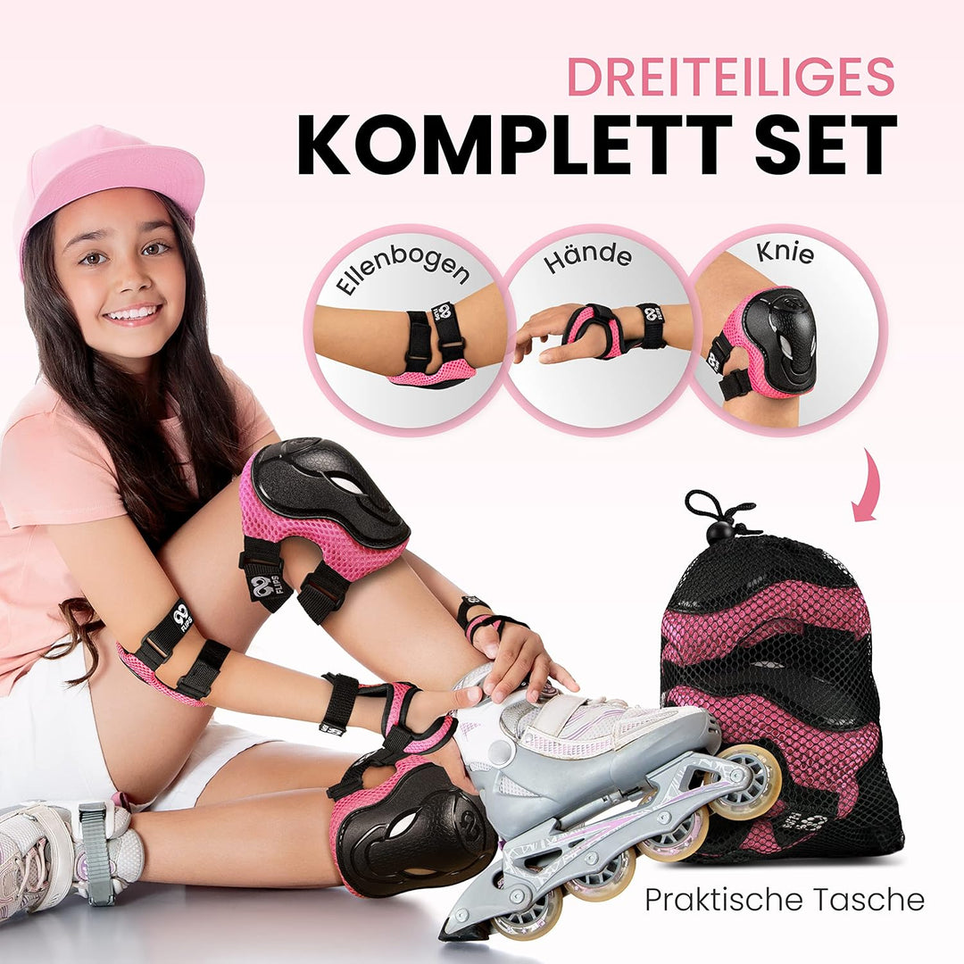 99FLIPS Knieschoner Kinder Set [6er] GS-zertifiziert vom TÜV Rheinland - Ellenbogen und Handschoner