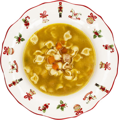 MamboCat Maestro Natale 4er Set Suppenteller I 350ml I Tiefe italienische Keramik-Teller für 4 Perso
