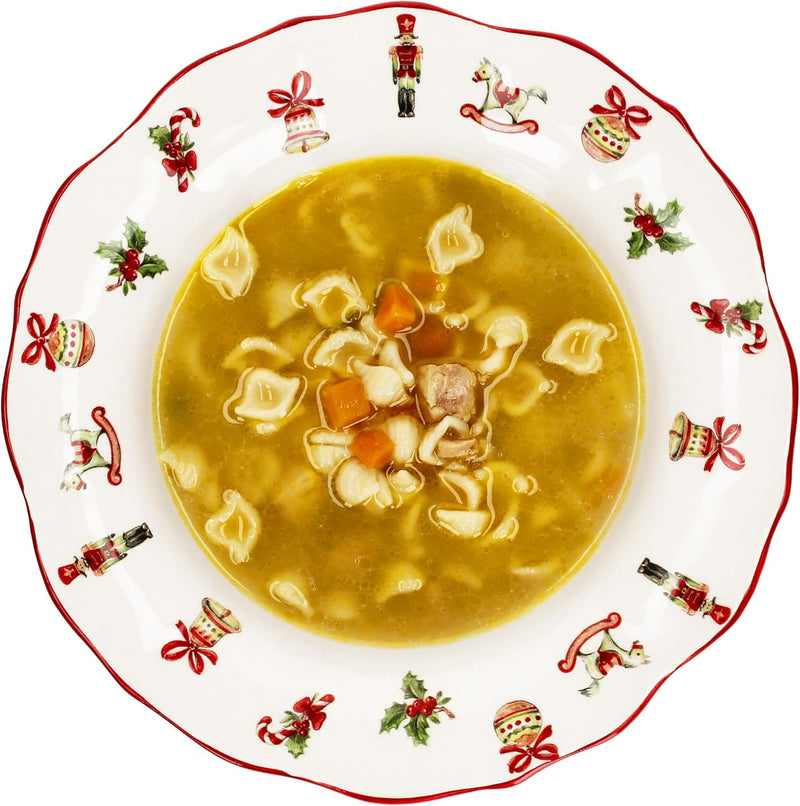 MamboCat Maestro Natale 4er Set Suppenteller I 350ml I Tiefe italienische Keramik-Teller für 4 Perso