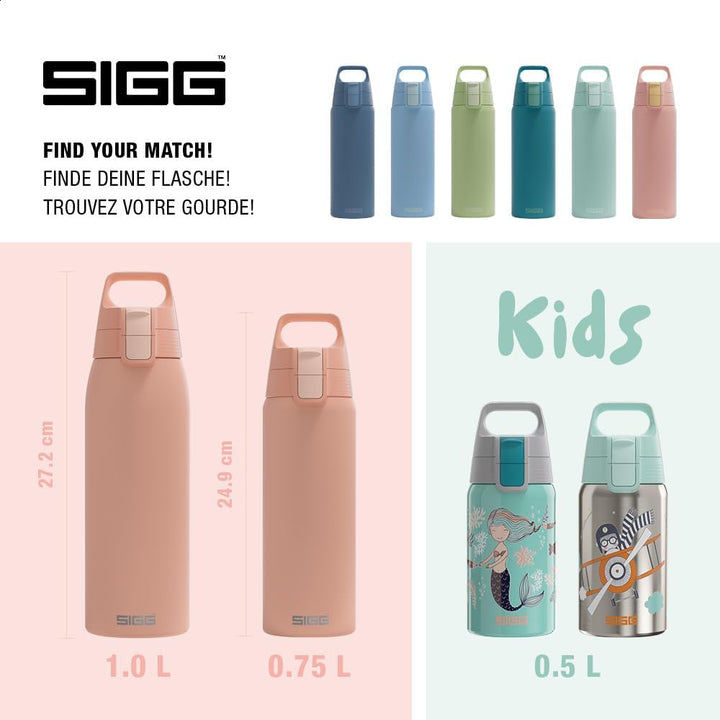 SIGG - Edelstahl Trinkflasche - Shield ONE - Für Kohlensäurehaltige Getränke Geeignet - Auslaufsiche