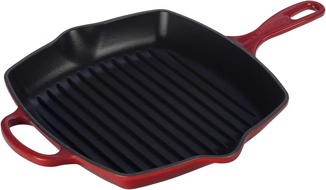 LE CREUSET Signature Gusseisen-Grillpfanne, Quadratisch, 26 cm, Für alle Herdarten inkl. Induktion g