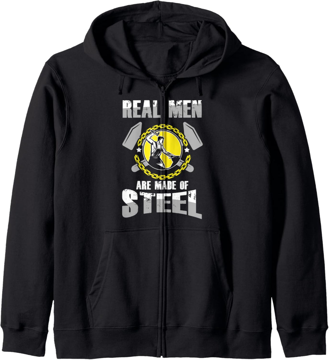 Echte Männer Sind Aus Stahl Gemacht Schmied Schmieden Kapuzenjacke
