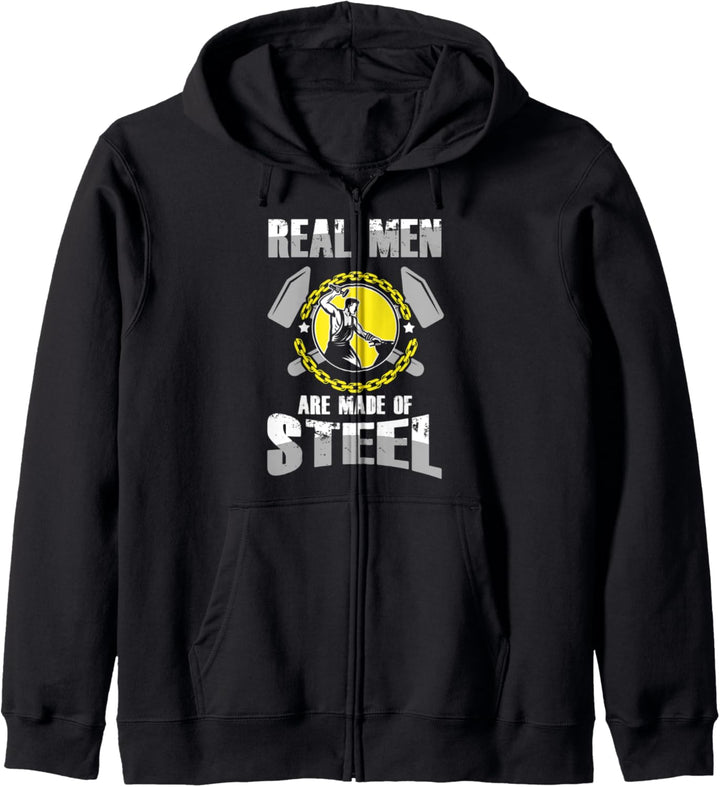Echte Männer Sind Aus Stahl Gemacht Schmied Schmieden Kapuzenjacke