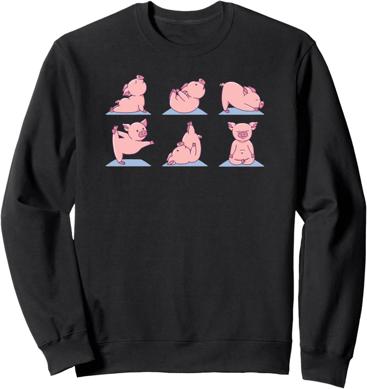 Niedliches Schweine-Yoga und Meditation, lustig Sweatshirt