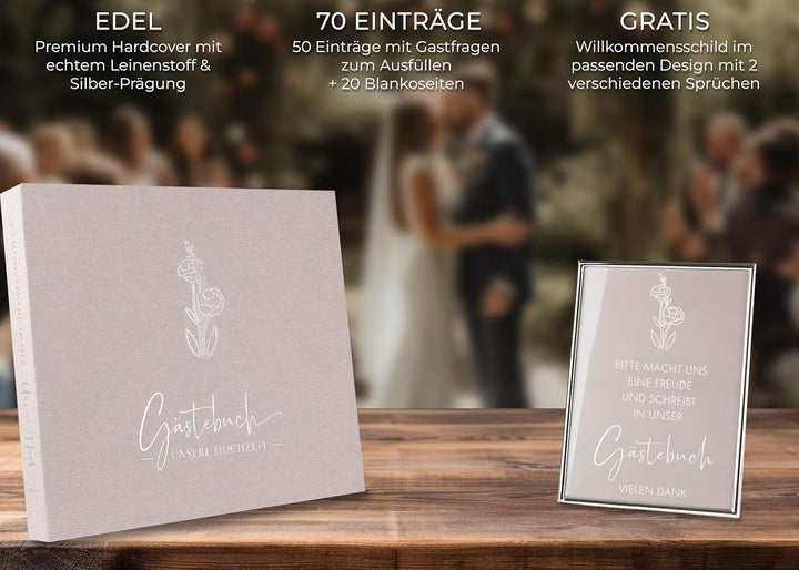 Love Notes Gästebuch Hochzeit mit Fragen zum Ausfüllen – Hochwertiges Hochzeitsbuch für unvergesslic