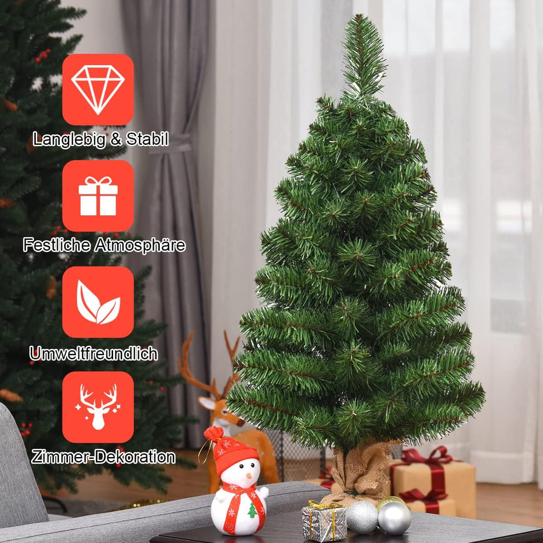 DREAMADE 60cm/90cm Mini Weihnachtsbaum, künstlicher Tannenbaum klein, Weihnachtsdeko, Tisch-Weihnach
