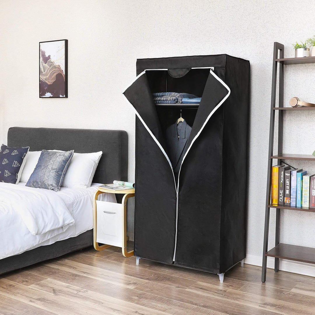 SONGMICS Kleiderschrank, Stoffschrank, Faltschrank mit Kleiderstange, Kleiderständer, Aufbewahrung f