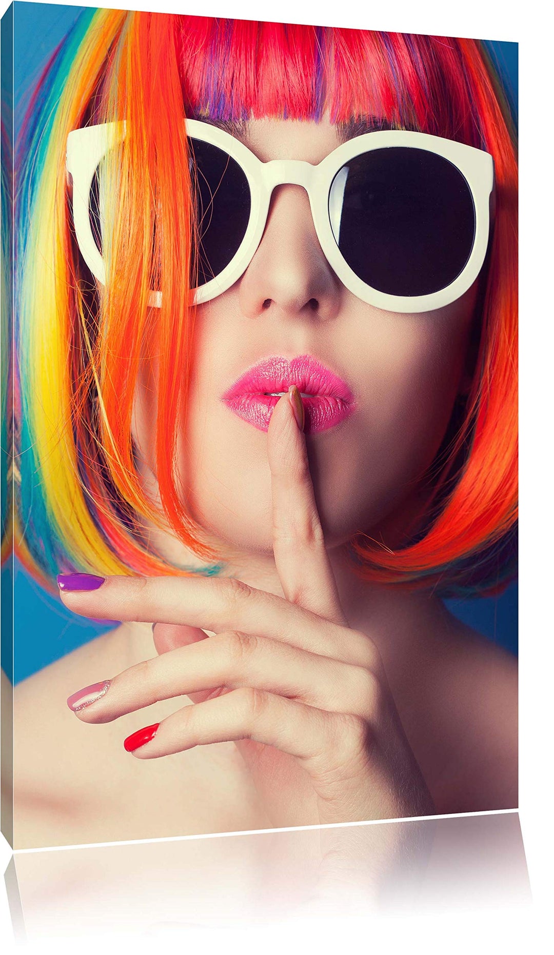 Pixxprint Frau mit Haaren als Leinwandbild/Grösse: 100x70 / Wandbild/Kunstdruck/fertig bespannt, 100