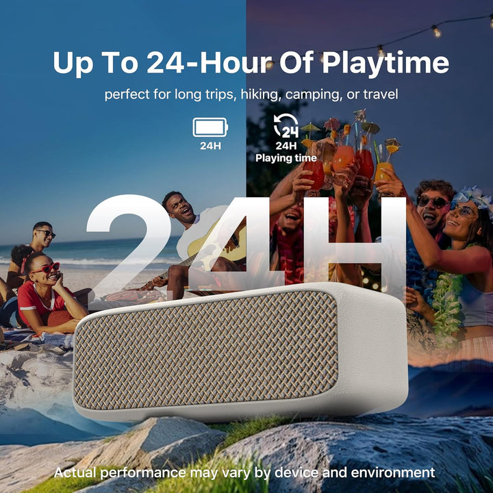 NOBIS 20W Tragbarer Lautsprecher Bluetooth, IP68 Wasserdicht, Bis Zu 24H Wiedergabezeit, TWS-Pairing