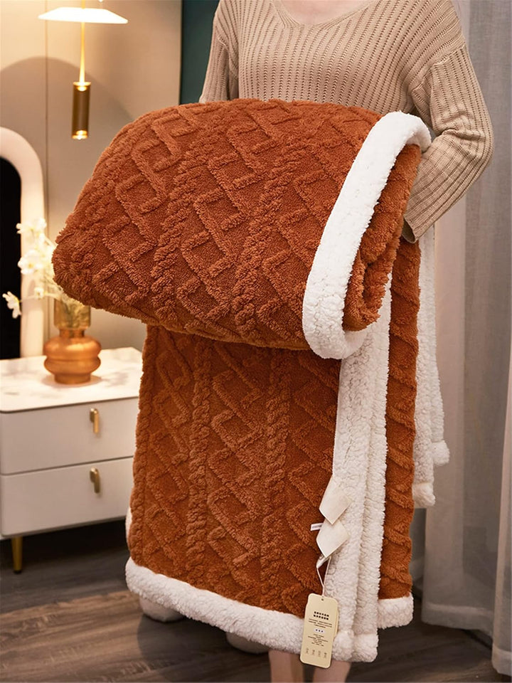 Flauschige Sherpa Kuscheldecke - hochwertige Schafdecke, super weiche Fleecedecke als Sofadecke, Tag