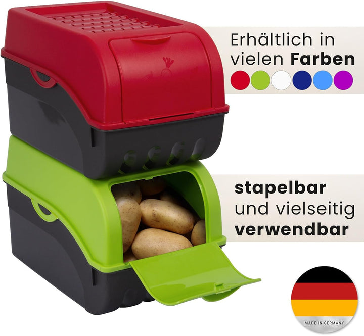 ARTECSIS Kartoffel Aufbewahrungsbox weiss 2er Set I Gemüsebox Kartoffelbox mit Deckel für ca. 4 kg K