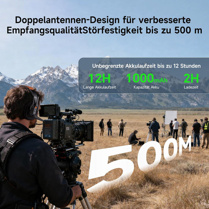 COMICA Seekcom S1 Drahtloses Intercom-Headset-System, 2,4 GHz Vollduplex für 5 Personen, AI/ENC-Raus