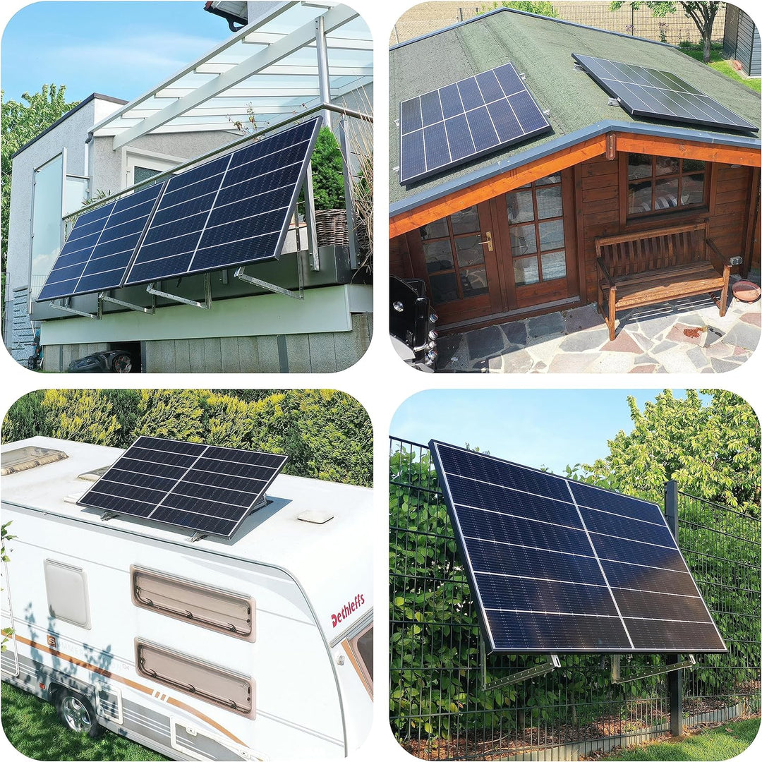 2 Sets V-CANT-C Solarmodul Halterung │ Halterung für Solarmodule bis zu 114.5 cm und 600 W│ Robuste
