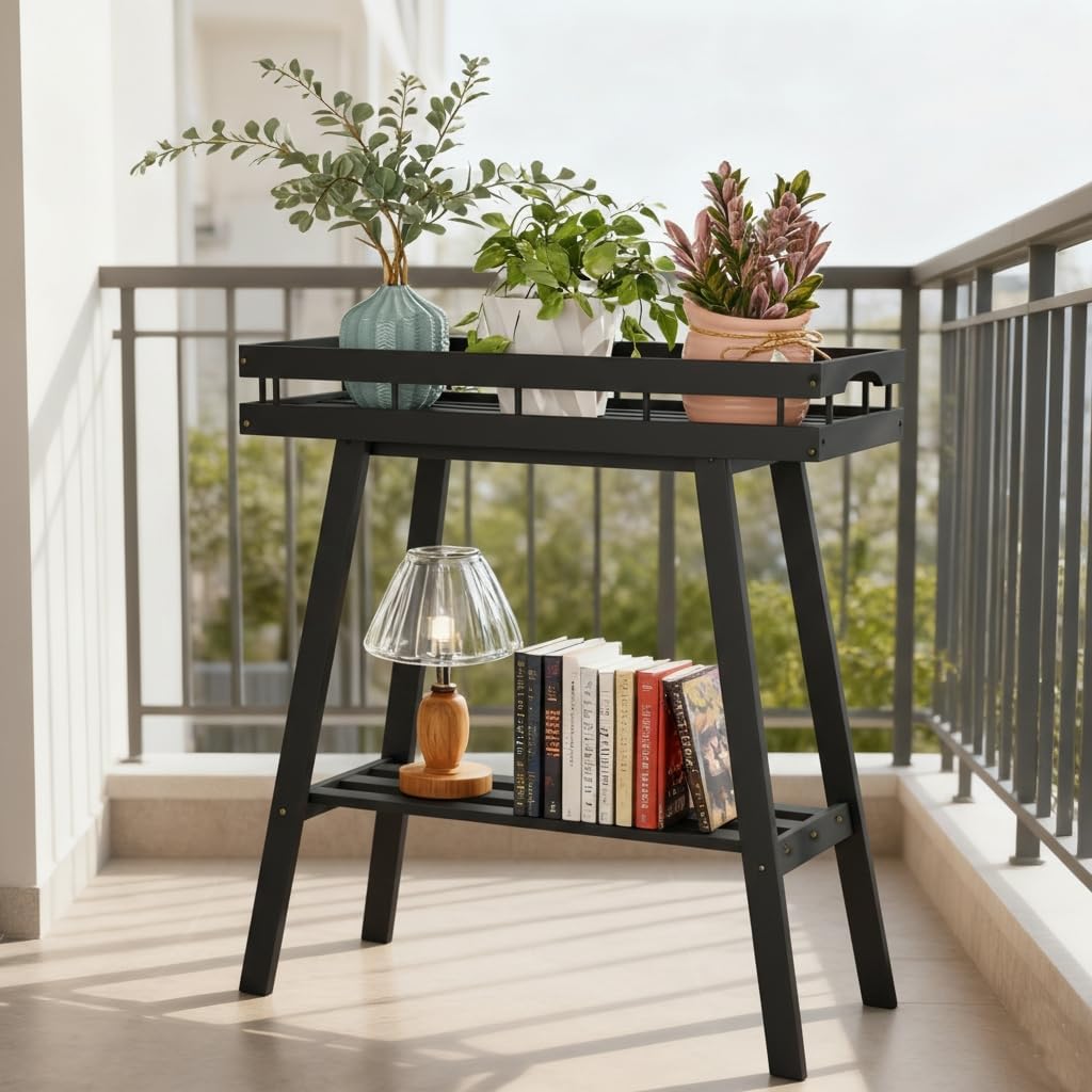 BAMBANG Pflanzenständer Blumenständer Pflanzenregal Blumenbank Breit Bambus für Innen,Blumenregal Bl