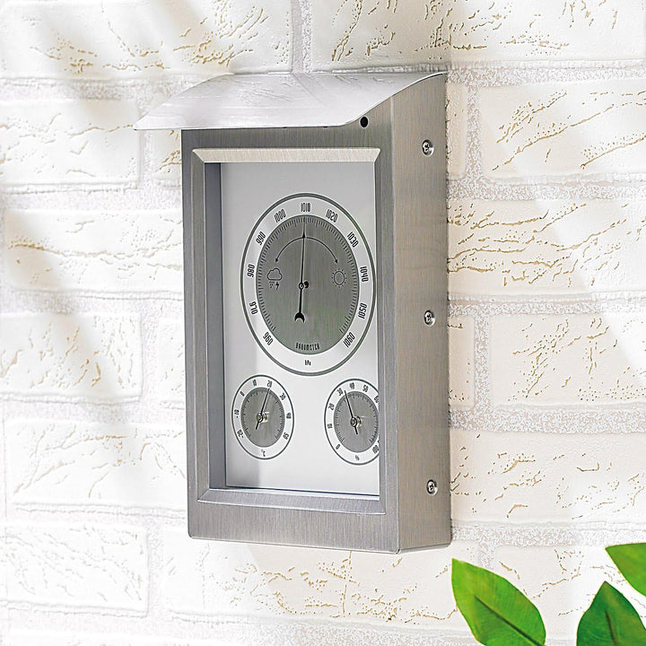 infactory Wetterstation analog: Aussenwetterstation mit Hygro- und Barometeranzeige (Wetterstation a