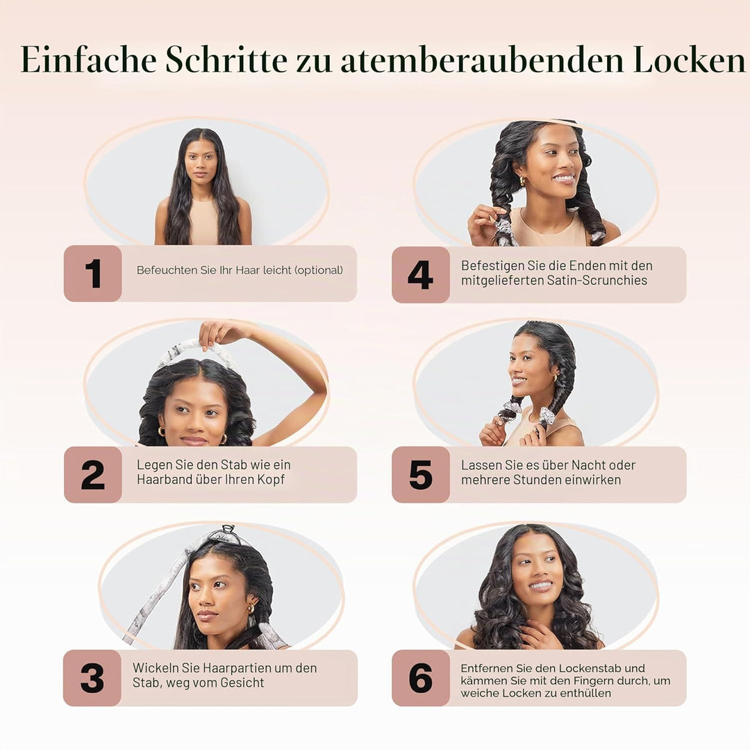 Kitsch Satin Heatless Curling Set - Lockenwickler für Heatless Curls | Heatless Hair Curler &amp; Hot Ro