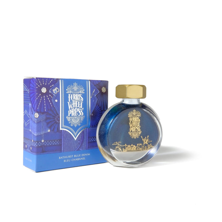Ferris Wheel Press Fountain Pen Ink | Everyday Ink Collection | Bathurst Blue Denim with Silver Shim