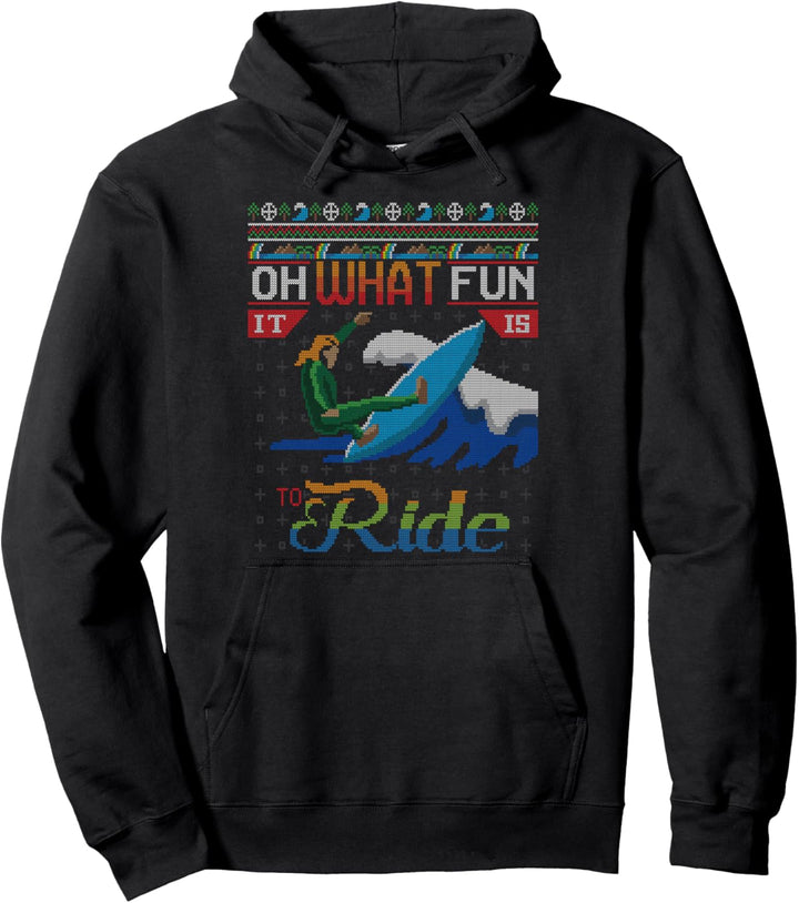 Oh What Fun It Is To Ride Surfer Ugly Christmas Sweater Pullover Hoodie