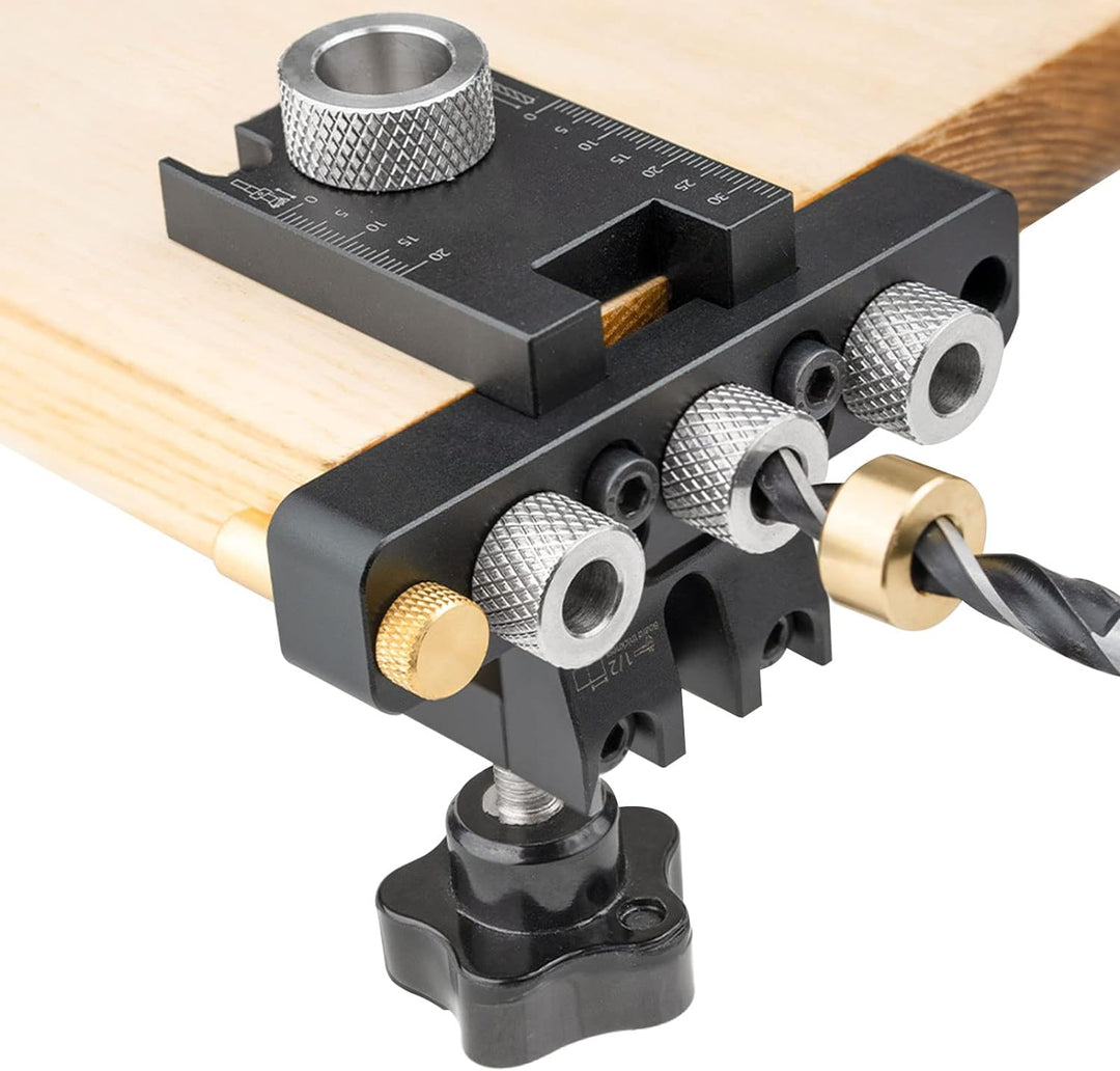 3-in-1 Holzbearbeitungs-Vorrichtungs-Set, 8/10/15 mm Stiftbefestigung, Stanzer, Lokalisierer, Dübel,
