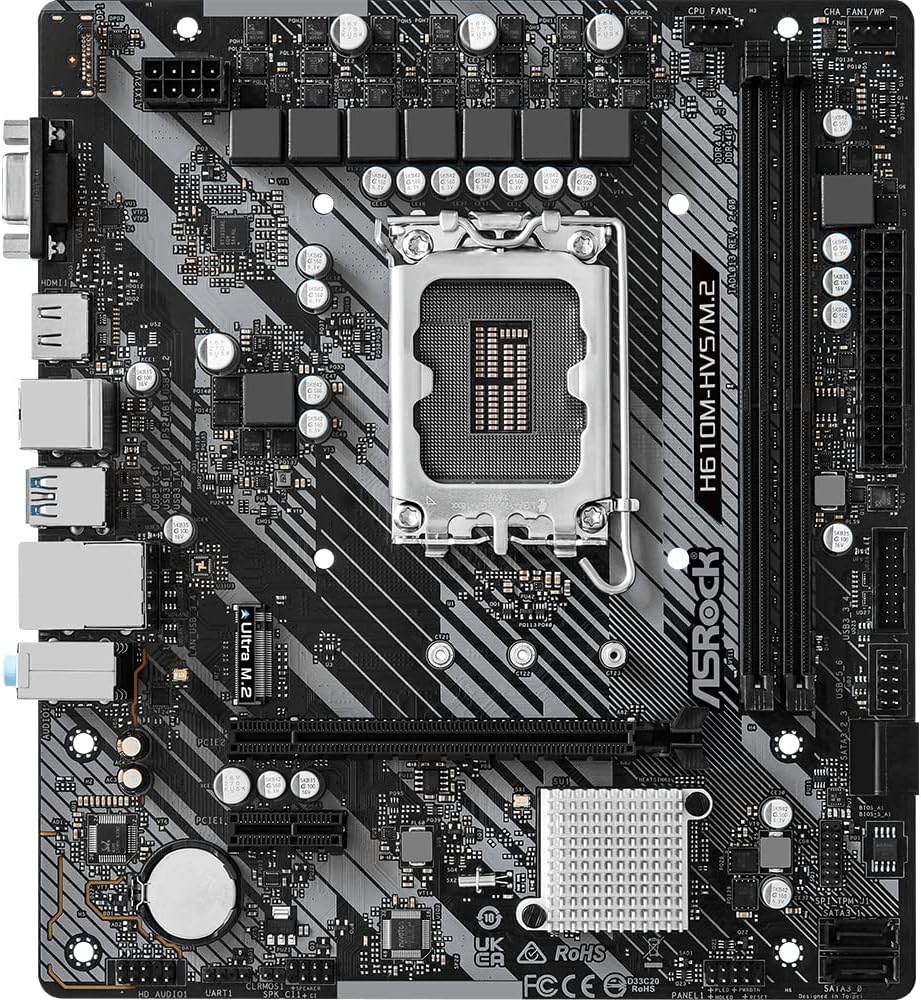 ASRock H610M-HVS/M.2 R2.0 Intel H610 LGA 1700 Micro ATX
