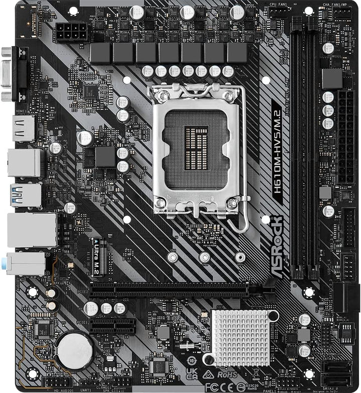ASRock H610M-HVS/M.2 R2.0 Intel H610 LGA 1700 Micro ATX