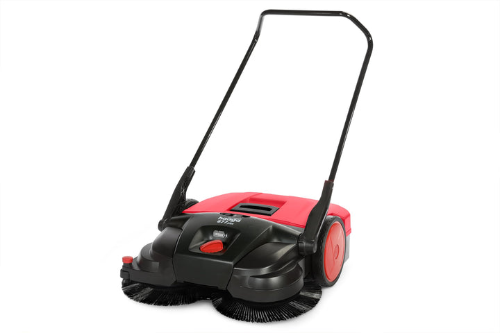haaga Akku Handkehrmaschine 677 Plus (rot/schwarz, für mittlere bis grosse Flächen 2.000 m², 40 Lite