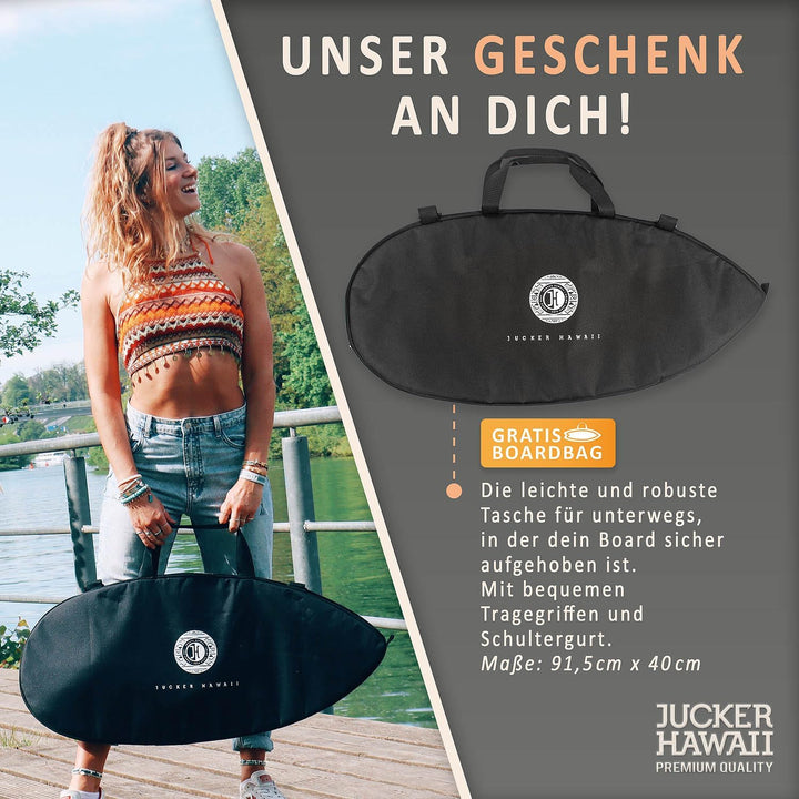 JUCKER HAWAII Balance Board Ocean Rocker | Balanceboard mit Rocker Shape (100% Echtholz) und extra r