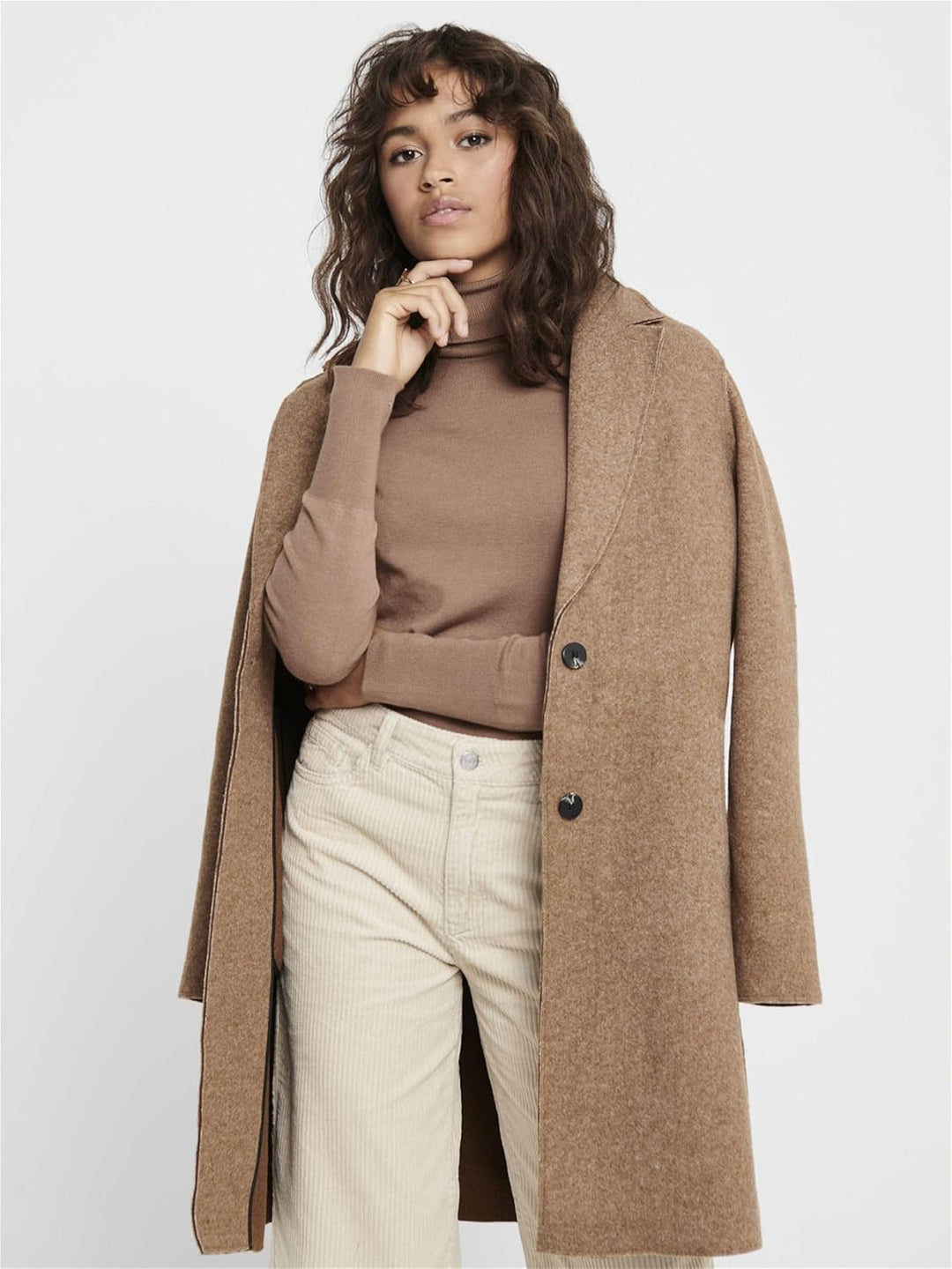 ONLY Damen Kurzmantel Carrie Bonded lange Damenjacke mit Knopfleiste S Woodsmoke Melange, S Woodsmok