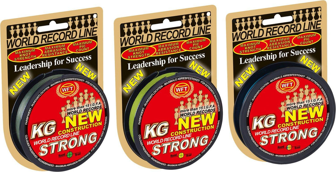 WFT KG Strong 300m 0,18mm 22kg, geflochtene Schnur, Meeresschnur, Angelschnur, Geflechtschnur Grün,
