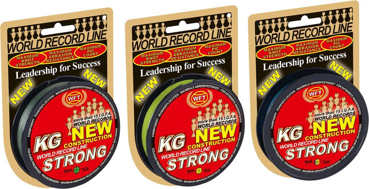 WFT KG Strong 300m 0,18mm 22kg, geflochtene Schnur, Meeresschnur, Angelschnur, Geflechtschnur Grün,