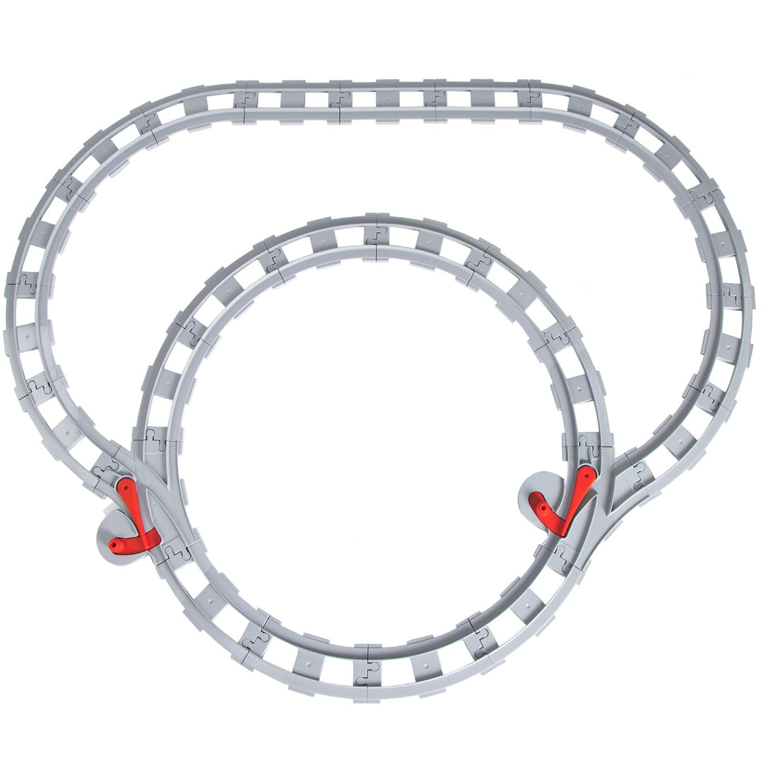 Bausteine Schienen Set, Spielzeug Eisenbahnschienen, bestehend aus Cross Track Gerade, Kurven Schien