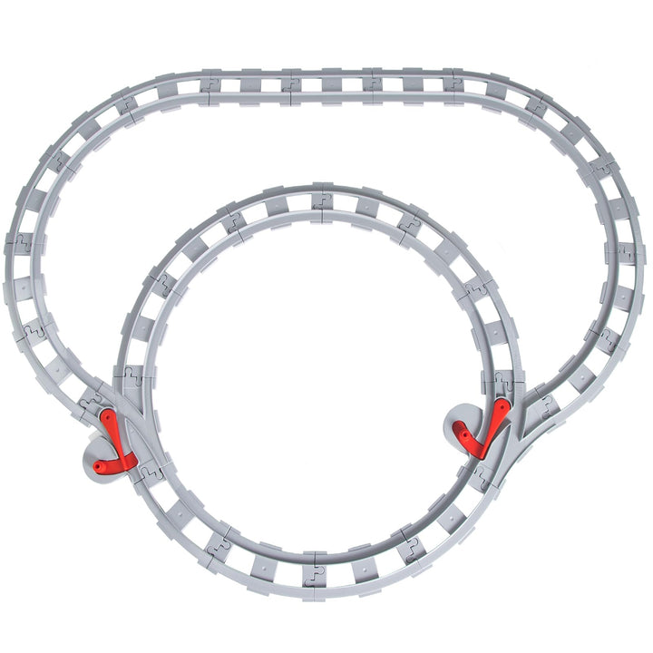 Bausteine Schienen Set, Spielzeug Eisenbahnschienen, bestehend aus Cross Track Gerade, Kurven Schien