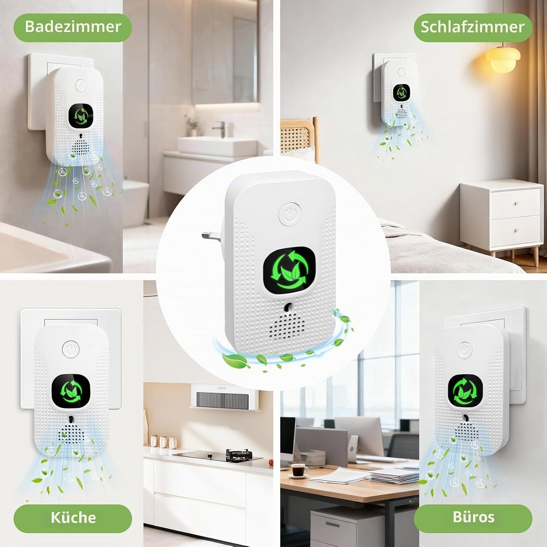 Luftreiniger für Zuhause &amp; Schlafzimmer - 2er Pack Plug-In Mini Ionisator mit Negativen Ionen, Geruc