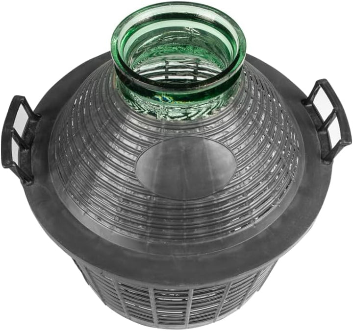 Glas-Demijohn Ballon in Kunststoffkorb Aufbewahrung Weinherstellung Weithals Ballon Fermenter (10 l