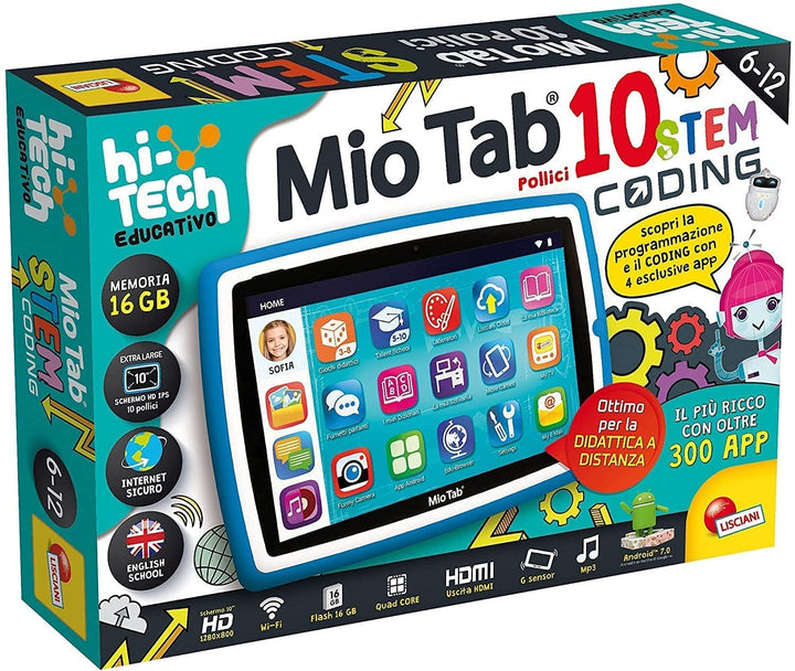 Lisciani Giochi-Mio Tab 10" STEM Coding XL 2021, mehrfarbig, 89055