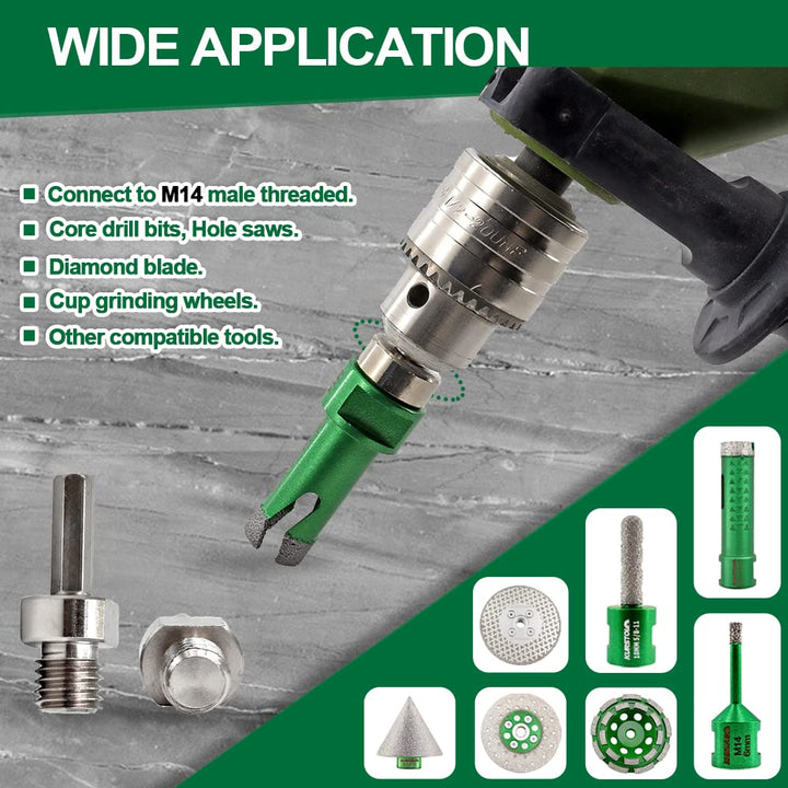 KURSTOL Diamant-Bohrkrone Kit - Diamantbohrer Dreikant Schaft 6/8/10mm+Adapter von Sechskantschaft a