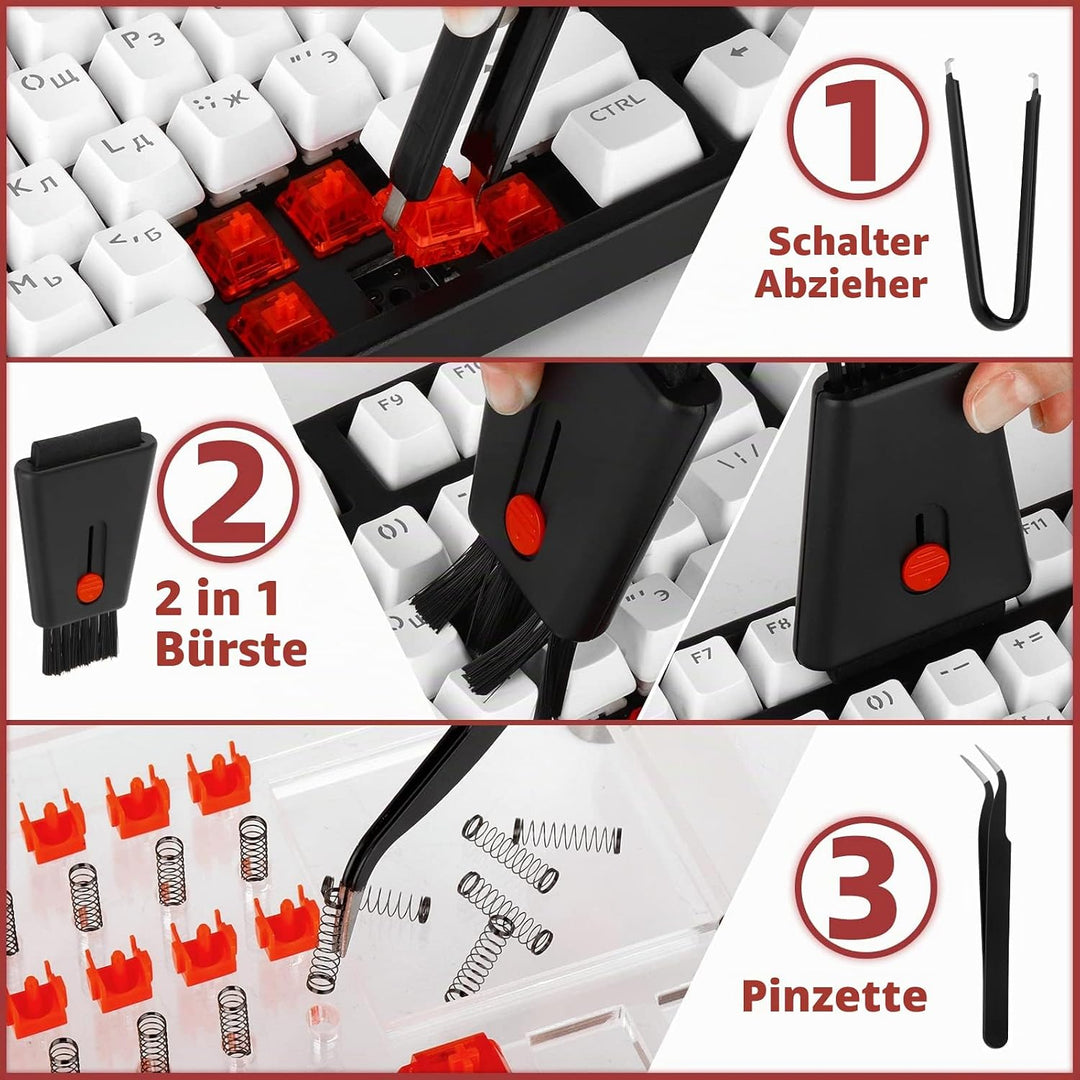 RUNJRX Acryl-Schmierstation für 32 Schalter, Tastatur-Schmierset, Schalteröffner, Schalter-Schmiermi