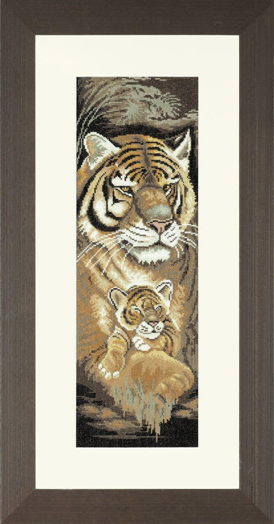 LANARTE PN Zählmusterpackung Tiger Mutter & Welpe Zählstoff Kreuzstichpackung, Baumwolle, Mehrfarbig
