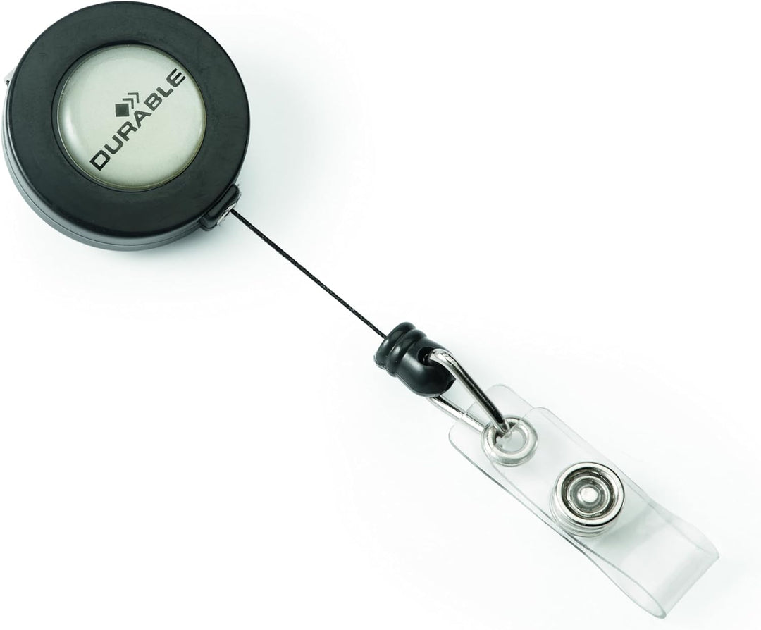 Durable Doppelbox für Betriebsausweise mit Jojo, 54 x 85 mm, Bandlänge: 80 cm, Packung à 10 Stück, 8